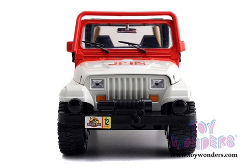 Jada Toys Jurassic World - Jeep Wrangler Off Road (1992, 1/24 scale diecast model car, Milk White) 97806
